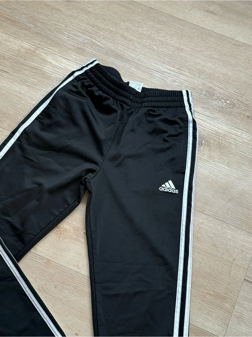 New without tags Adidas Kids Black Track Pants with White Stripes